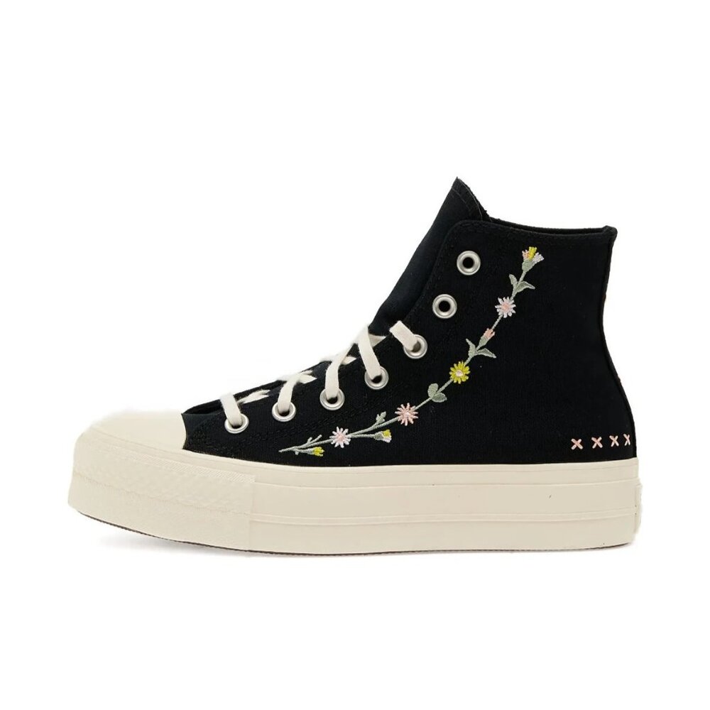 Womens 6 CONVERSE Chuck Taylor All Star Lift Floral Black Platform A15007C NEW - Picture 12 of 13